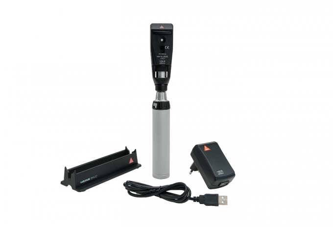 Heine BETA 200 Skiaskop mit BETA 4 Ladegriff, USB Kabel + Steckernetzteil