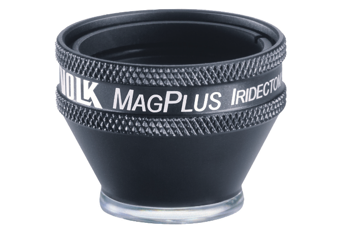 Volk MagPlus Iridectomie Kontaktglas - schwarz/ individuelle Gravur möglich