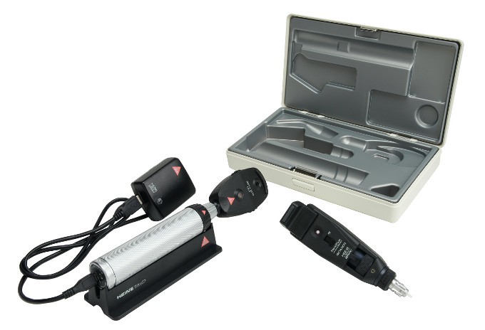 Kombi Set HEINE BETA 200 Ophthal. & LED Skiaskop & BETA 4 USB Ladegriff +Kabel